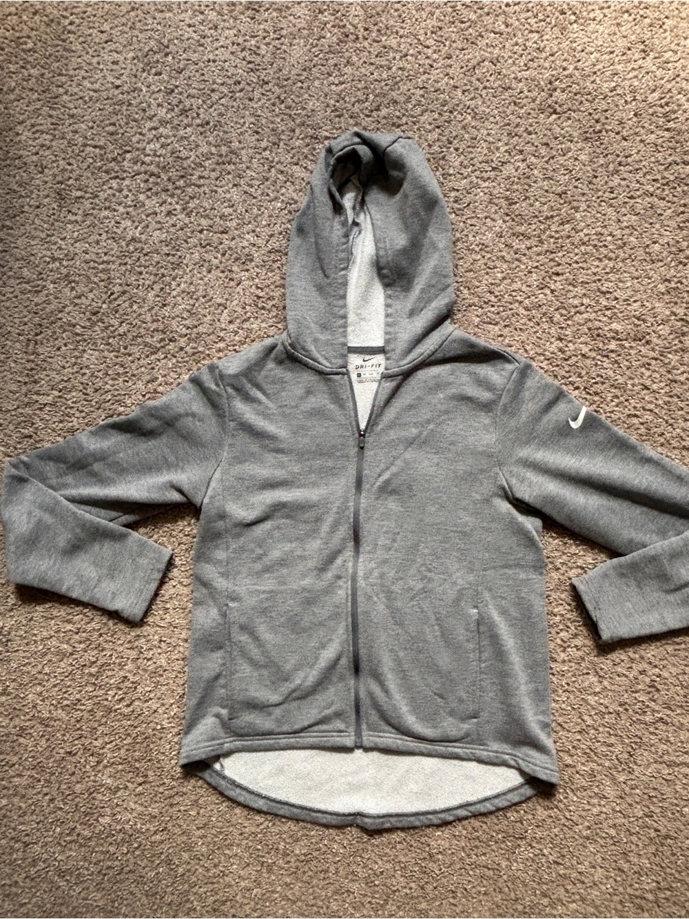 Nike Gray Full-Zip Hooded Sweatshirt
